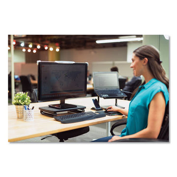 Kensington® Smartfit Monitor Stand Plus, 16.2" X 2.2" X 3" To 6", Black, Supports 80 Lbs freeshipping - TVN Wholesale
